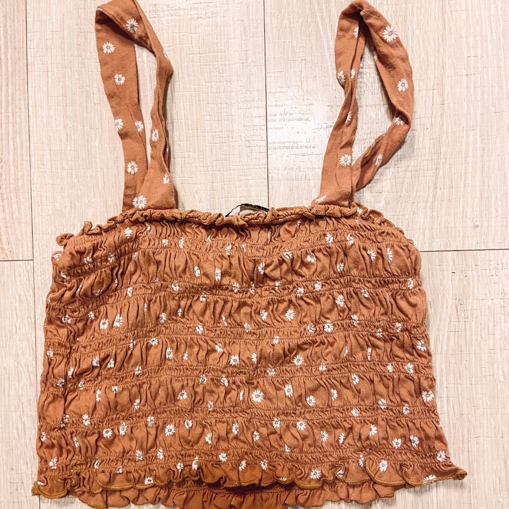 American Eagle Crop Smocked top NWT